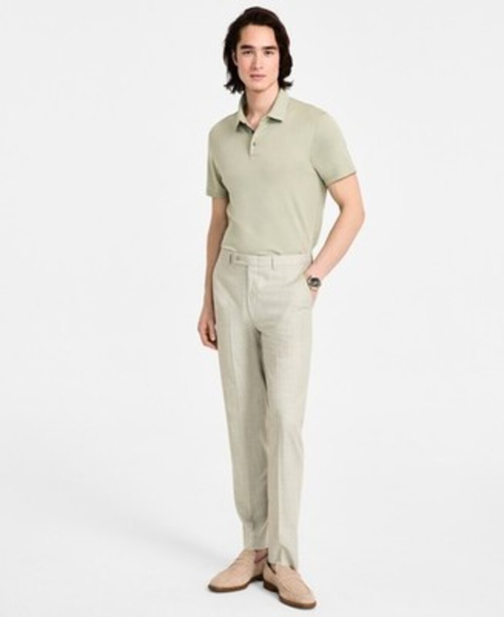 Calvin Klein Slim-Fit Dress Pants Men's 42x30 Taupe Zip Fly with Tab Closure